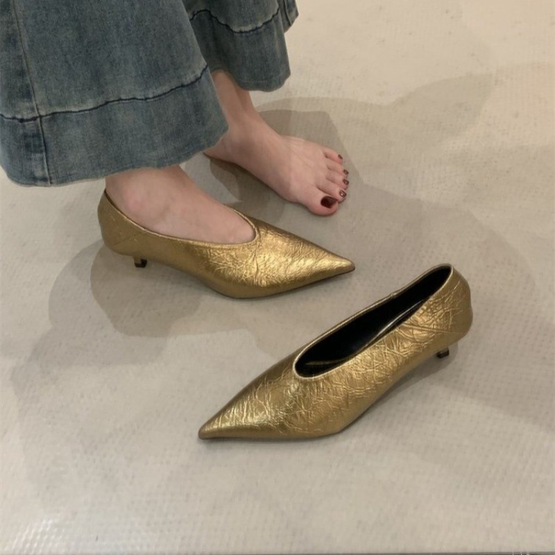 Women'S Shoes - 2025 خريف جديد ركاب الرياح كعب