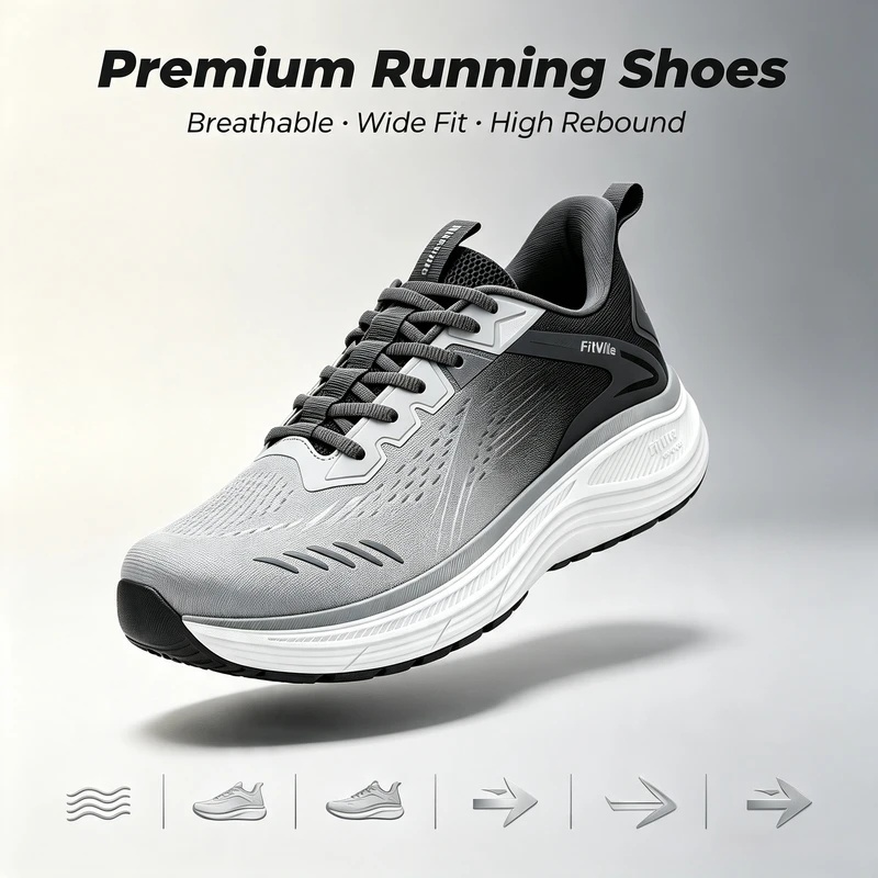 أحذية رياضية رجالية من Fitvill - مراجعة Wide Toe Box Running Sneakers وسعره