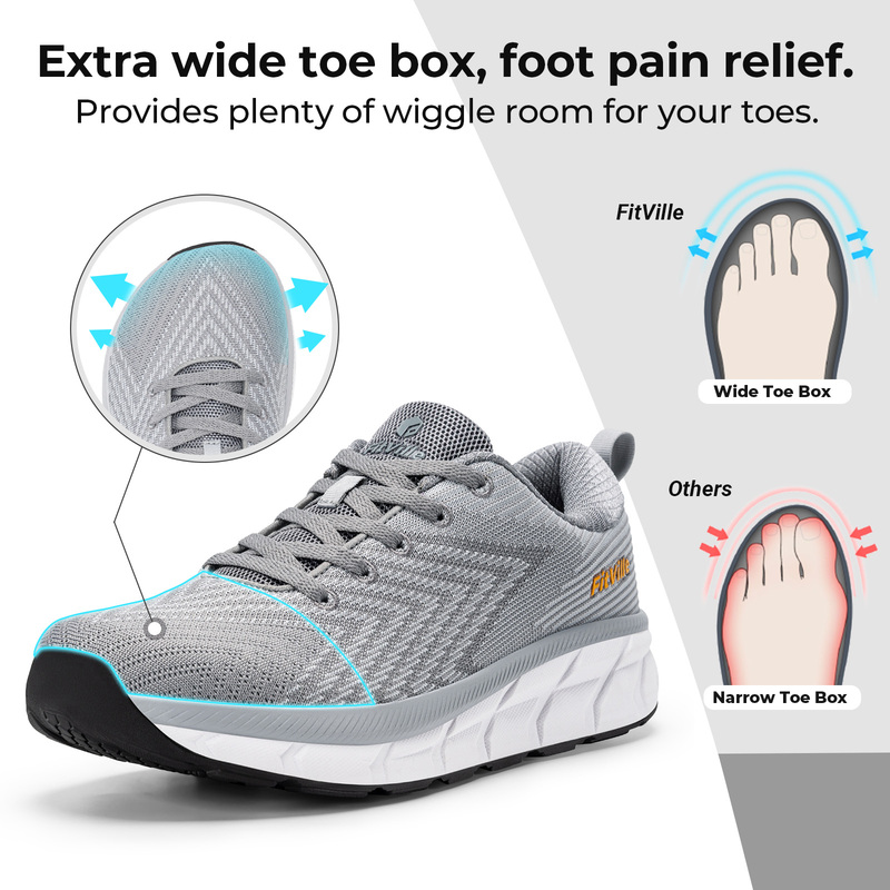 حذاء رياضي رجالي واسع من FitVi - مراجعة Breathable Mesh Athletic Shoes وسعره