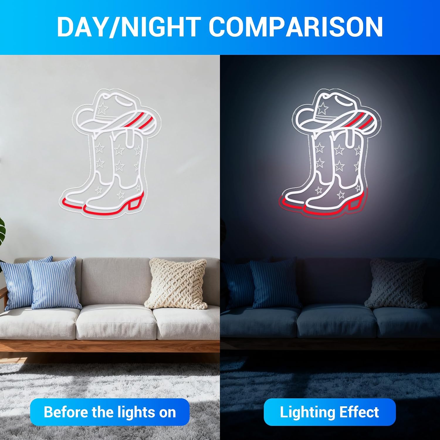 لافتة نيون LED على شكل حذاء وق - مراجعة Boots وسعره